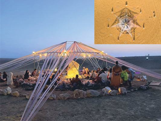 מיצב "עמדת טעינה אנרגנטית RE-CHARGE" - הטמפל המרכזי במידברן 2021, פיסול סביבתי מרשים במדבר מאת וינקלר חן